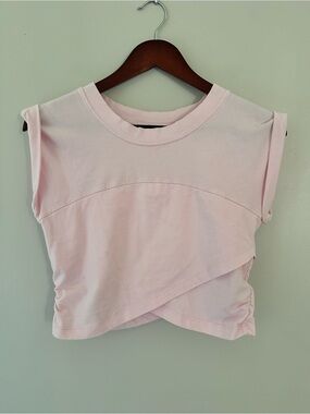Free People Movement Pink Hot Shot Crossover Cropped Top Sz Small